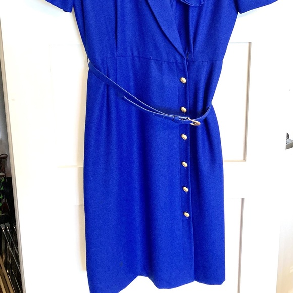 Vintage Kasper dress Royal Blue LIKE NEW - Picture 2 of 10